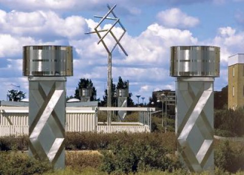 Skulptur samt 4 ventilationstorn